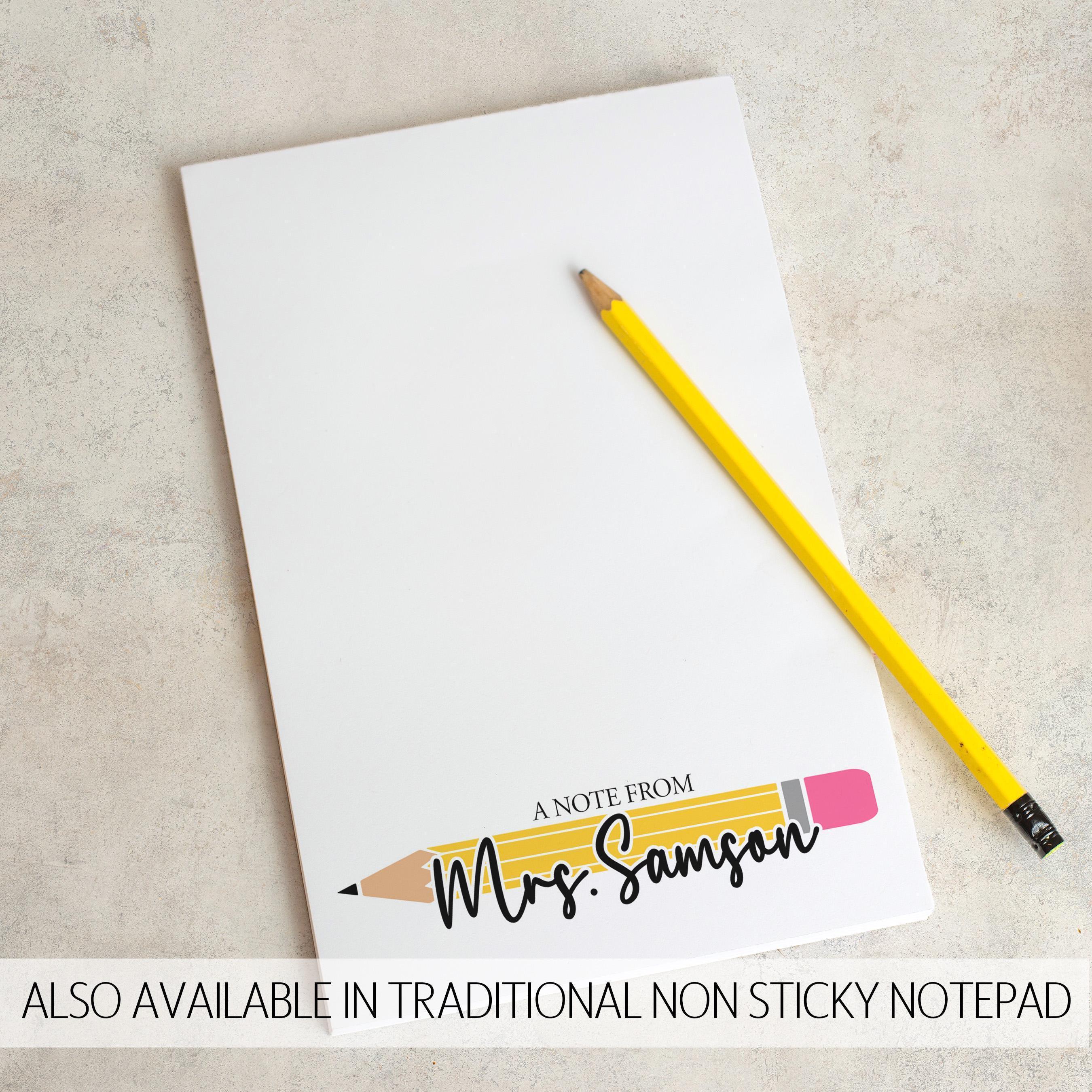 Personalized Teacher Note Pad, Custom Post-it® Sticky Notes, Name ...