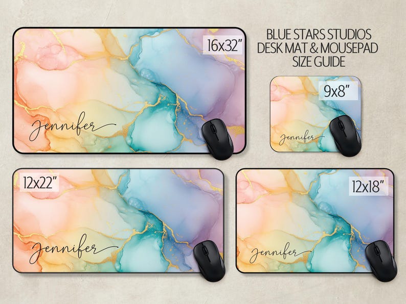 Tapis de souris personnalisé avec nom, grands tapis de bureau modernes, clavier gaming coloré, décoration de bureau moderne image 6