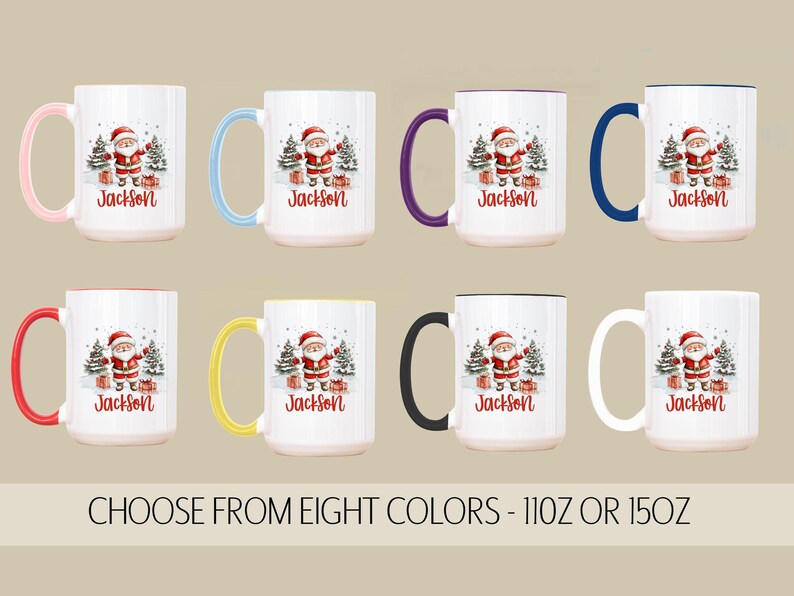 Personalized Christmas Mug , Custom Santa Cocoa Mugs, Christmas Mugs for Kids, Custom Camper Mug with your Name, Stainless Steel Coffee Mug immagine 5