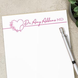 Personalized Doctor Note Pad, Custom Name stationery, MD DVM Notepads, Nurse Appreciation, Nurse Practitioner, RN Notepads, Gift for Nurse