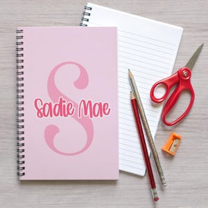 Personalized Girls Notebook, Custom Kids Monogram Name Journal, for Teens, gift for Teacher, Back to School , Party Favors, Girls Sketchpad