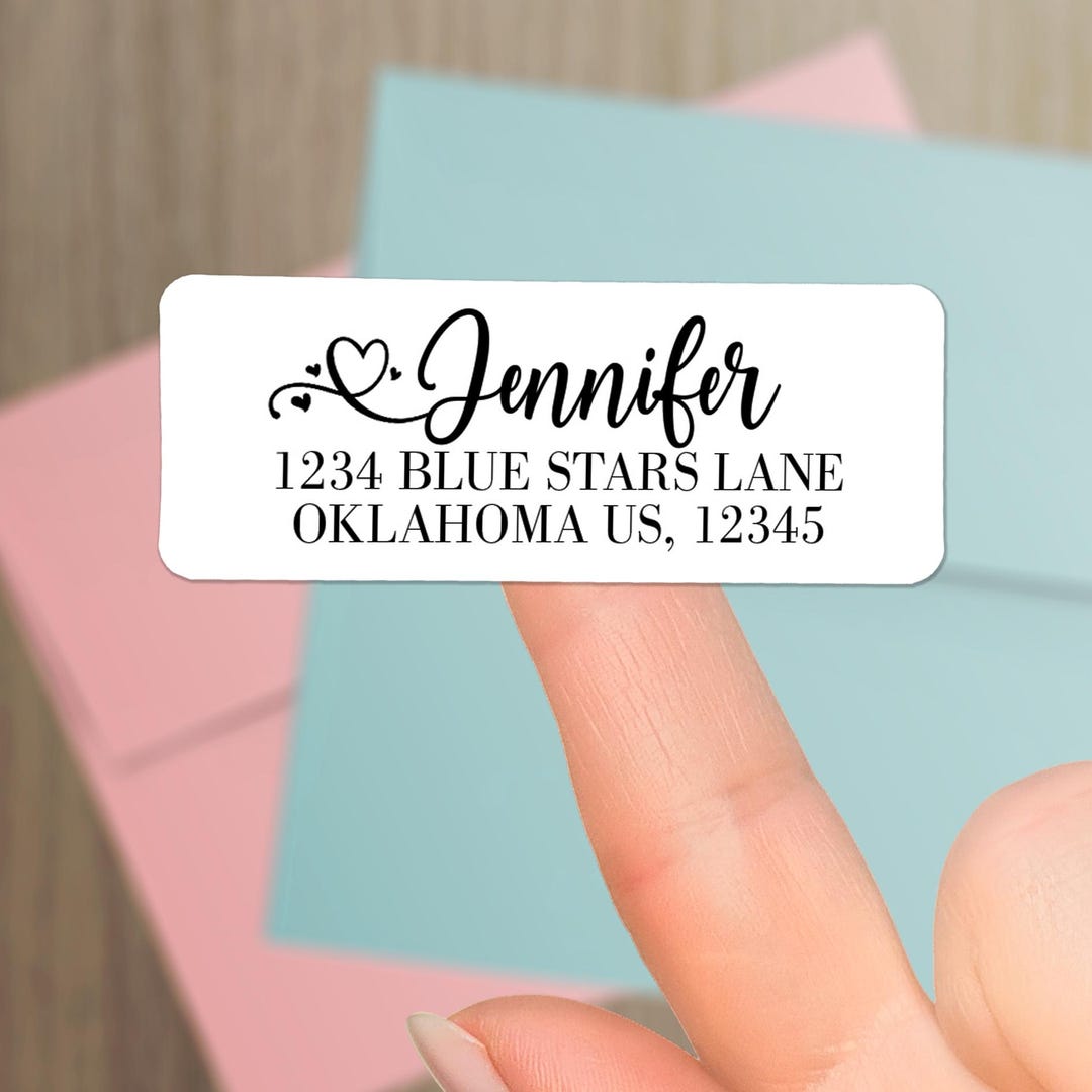 Small Address Labels Personalized Custom Return Address Labels, Personalized Script Address Stickers ...