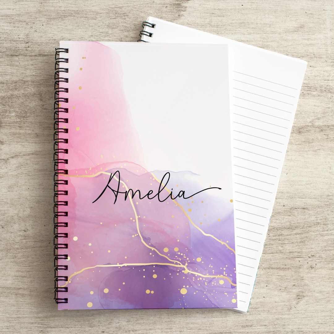 Personalized Pink Notebook, Custom Journal Notebooks With Name, Pretty ...