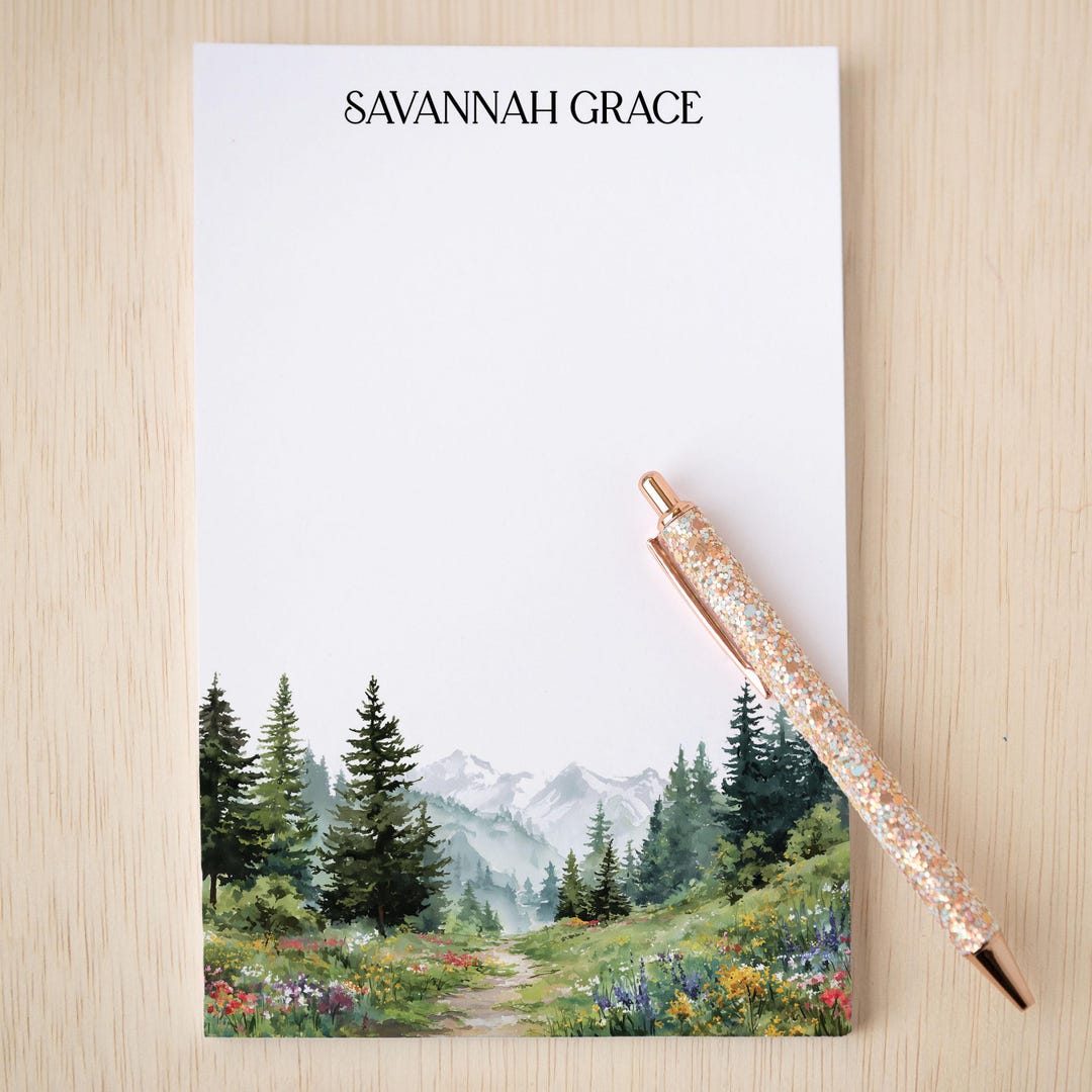 Naturte Notepad Personalized Notepad, Custom Forest Nature Notepads, Wildflower Hiking ...