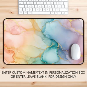Tapis de souris personnalisé avec nom, grands tapis de bureau modernes, clavier gaming coloré, décoration de bureau moderne image 7
