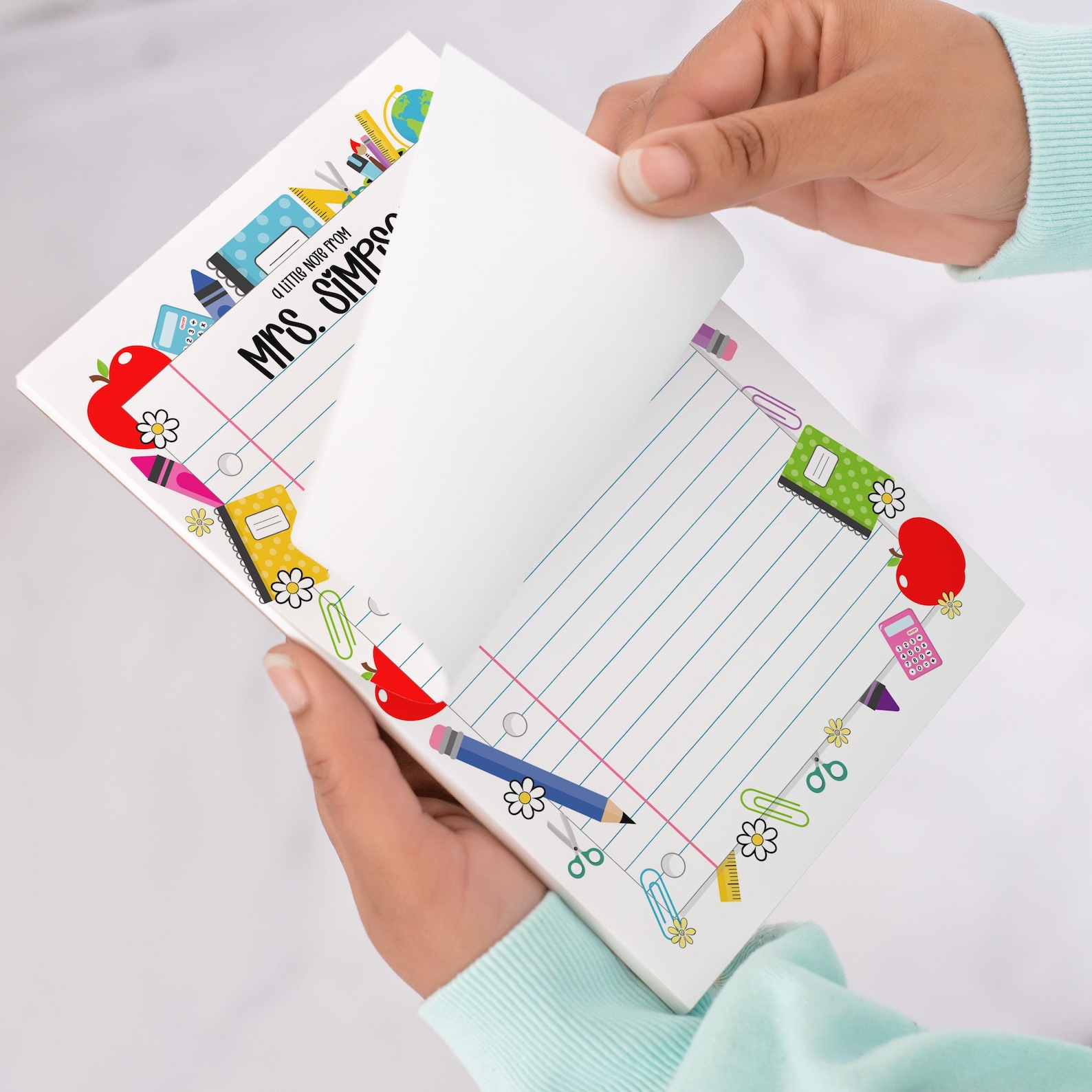Personalized Teacher Note Pad, Custom Name Stationery, Classroom ...