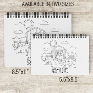 Personalized Farm Coloring Book, Custom Kids Animals Coloring Books With Name, Stocking Stuffers, Party Favor gift, Boys & Girls Color Book image 5