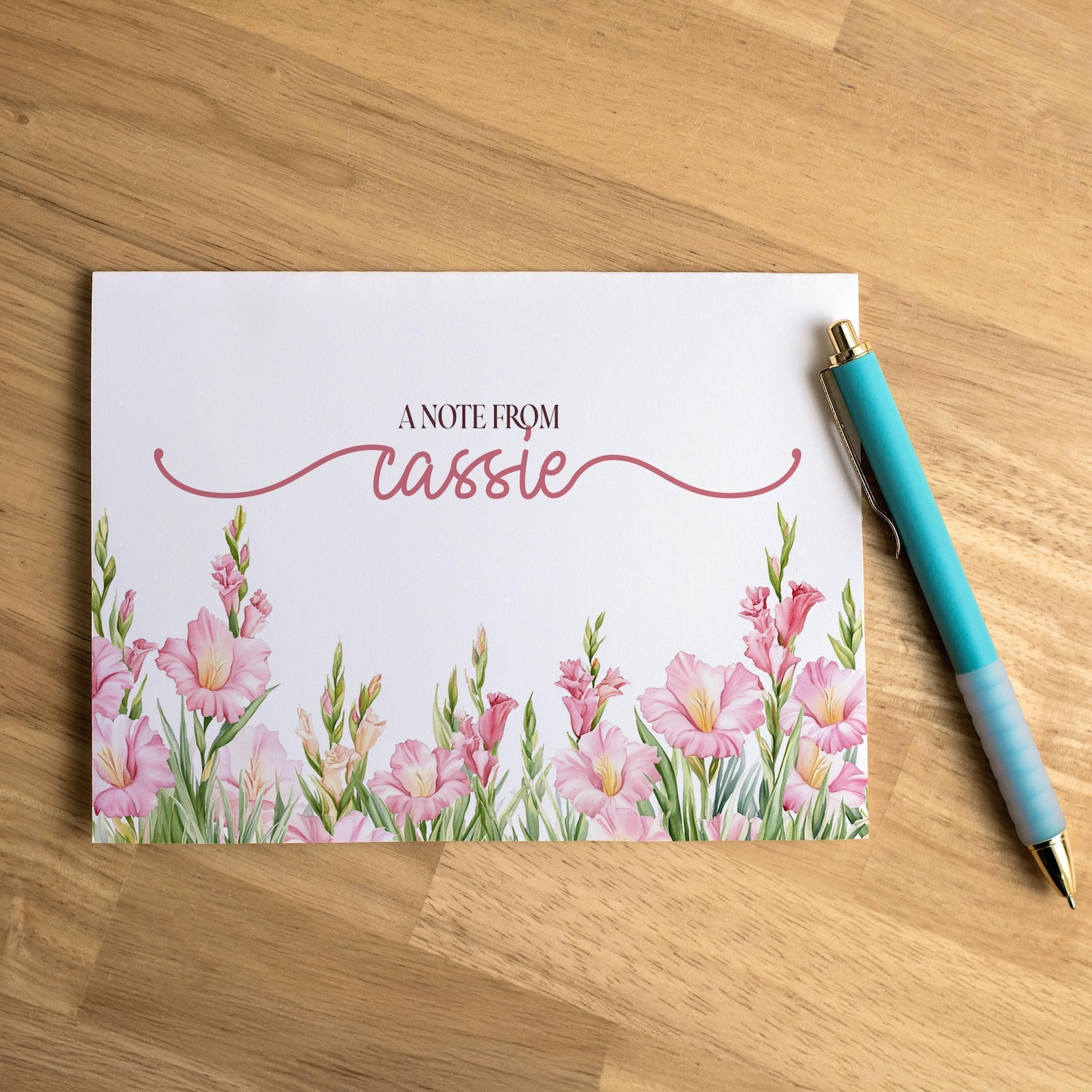 Personalized Note Cards With Name, Set of Wildflower Stationery, Custom ...