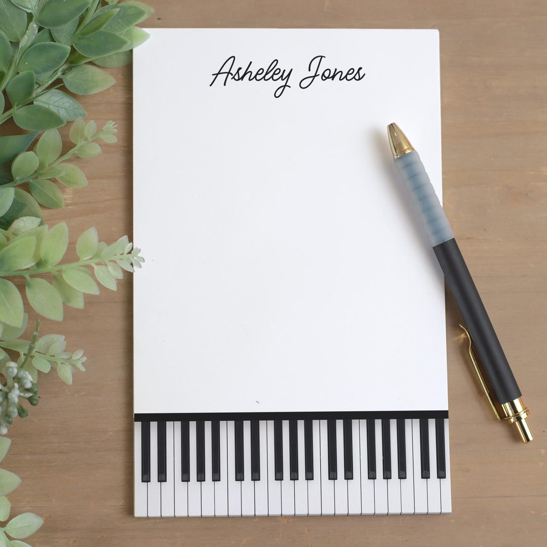 Music Teacher Notepad, Piano Instructor Player Stationery, Piano Keys ...