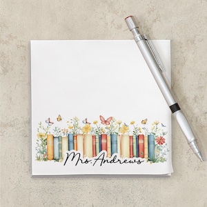 Personalized Teacher Note Pad, Custom Post-it® Sticky Notes, Name stationery Sticky Notepads,  Librarian Classroom Teacher Appreciation Gift