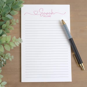 Bloc-notes personnalisé, bloc-notes personnalisés avec initiales monogrammes, cadeaux pour professeur, cadeau pour collègue, liste de choses à faire, mot de remerciement, papeterie personnalisée image 3