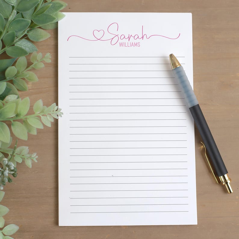 Bloc-notes personnalisé, bloc-notes personnalisés avec initiales monogrammes, cadeaux pour professeur, cadeau pour collègue, liste de choses à faire, mot de remerciement, papeterie personnalisée image 3