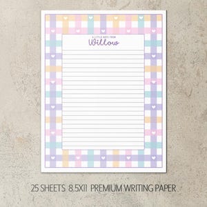 Personalized Stationery Set, Kids Letter Writing Set, Writing Paper for Girls, Heart Notebook, Girls Notepads, Notecard Set, with Envelopes afbeelding 6