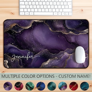 Custom Desk Mat Mousepad with Name, Large Modern Desktop Mat, Colorful Keyboard Gaming Pad, Office Decor, Womens Personalized Desk Mat Gift