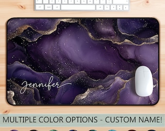 Custom Desk Mat Mousepad with Name, Large Modern Desktop Mat, Colorful Keyboard Gaming Pad, Office Decor, Womens Personalized Desk Mat Gift