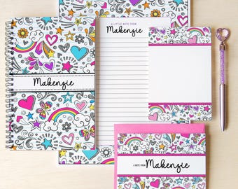 Ensemble de papeterie personnalisé, Ensemble cadeau pour lettres, Papier à lettres pour adolescents, Cahier de notes pour fille, Bloc-notes, Ensemble de cartes de correspondance, avec enveloppes et stylo