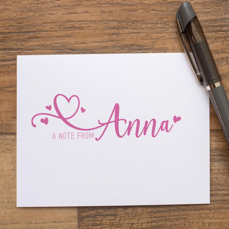 Personalized Note Cards With Name, Script Stationery Set, Custom ...