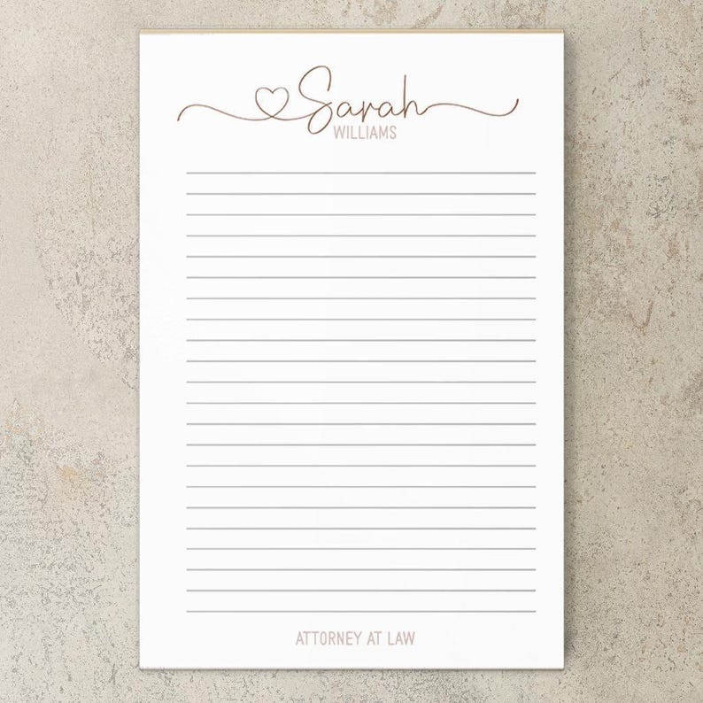 Bloc-notes personnalisé, bloc-notes personnalisés avec initiales monogrammes, cadeaux pour professeur, cadeau pour collègue, liste de choses à faire, mot de remerciement, papeterie personnalisée image 6