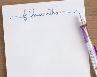 Personalized Music Notepad, Music Notes Note pad, Unique Musician Music Lover Gifts, Cute Stationery, Piano Music Band Teacher Appreciation