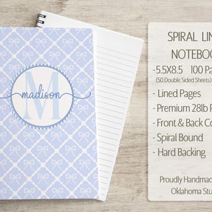 Personalized Stationery Set, Letter Writing Set, Writing Paper for Girls, Blue Coquette Bow Notebook, Notepads, Notecard Set, with Envelopes 画像 5