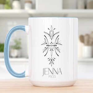 Pisces Zodiac Coffee Mug, Personalized Astrology Sign Cup, Coffee Cup with Name, Capricorn Birthday Mug, Birthday Gift, Mothers Day