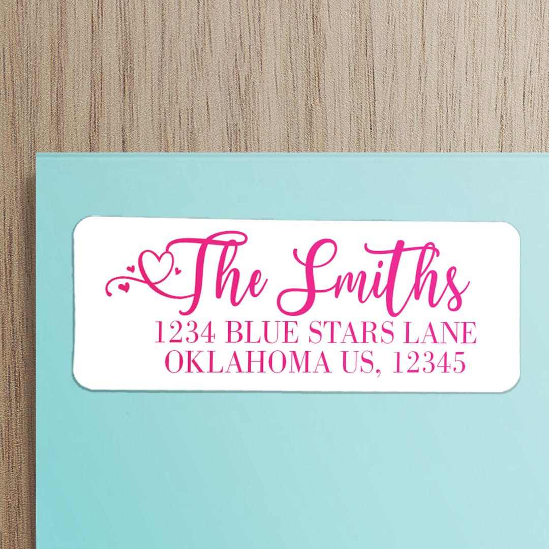 Custom Return Address Labels, Personalized Script Address Stickers ...