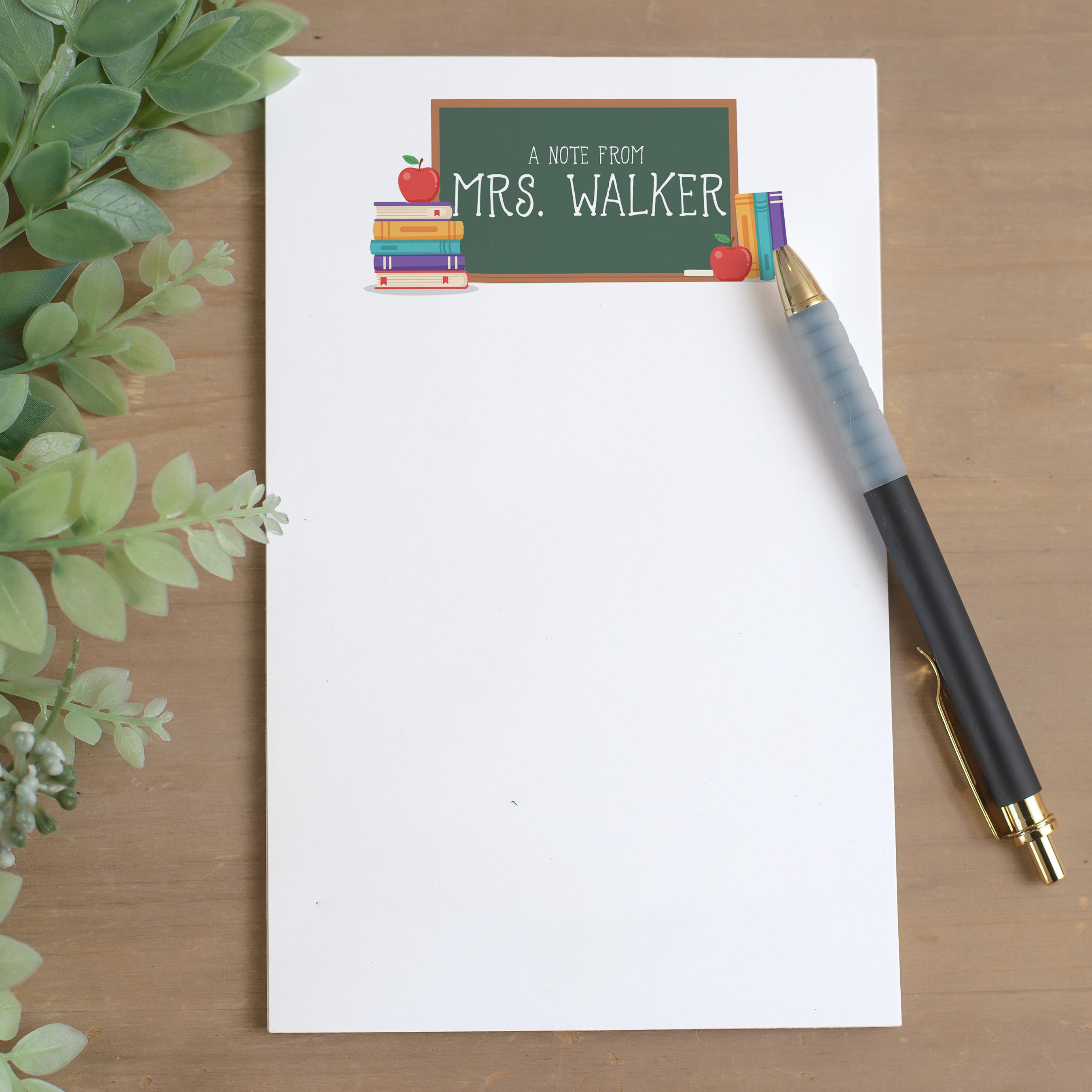 Personalized Teacher Note Pad, Custom Name Stationery, Classroom ...