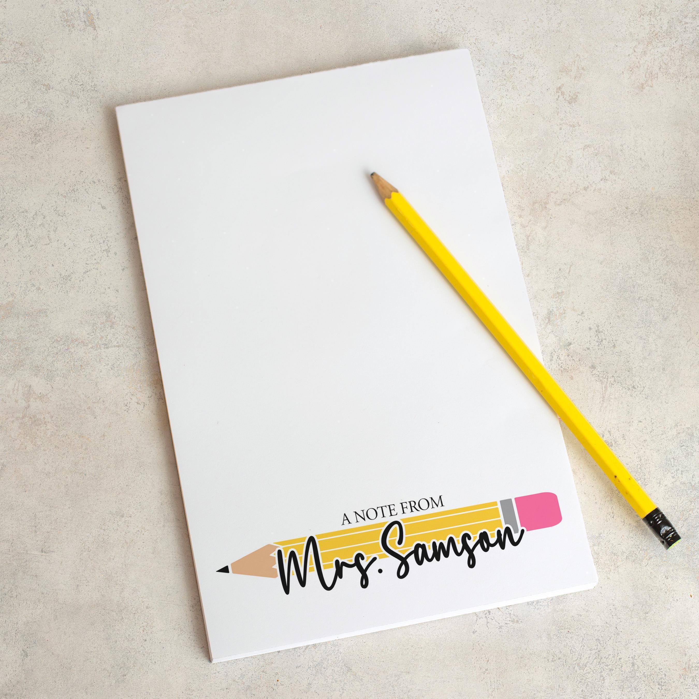 Custom Teacher Notepads Personalized Teacher Note Pad, Custom Name Stationery, Classroom ...