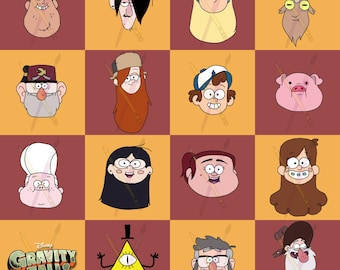 Gravity Falls Character Faces PNG ZIP File (4000x4000 px) + Zodiac Icons!