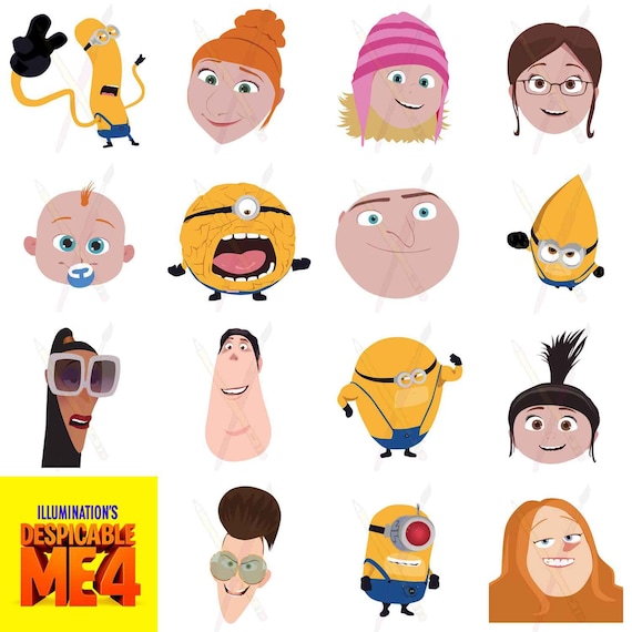 Despicable Me Character Faces PNG ZIP File (3000x3000 Px) Mega