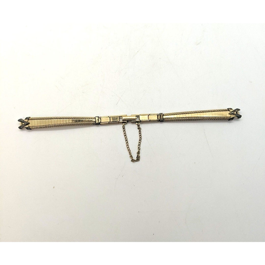 JB Womens Watch Band Mesh Art Deco 10KT GF Top 5.5 Long Etsy