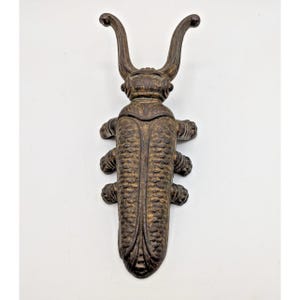 Antique Harbster Bros Cast Iron Boot Jack Beetle Scarab Primitive 10.5&quot;