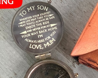 Compass Gift, Personalized Compass, Engraved Compass, Engraved Gift, Working Compass, Custom Compass, Compass Rose, Deployment Gift for Him