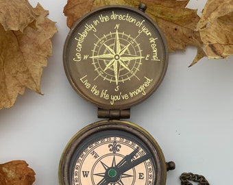 Christmas Gifts for Grandson, Engraved Compass, Graduation Gift, Anniversary Gift For Husband, Baptism Gift, New Job Gift, Retirement Gifts