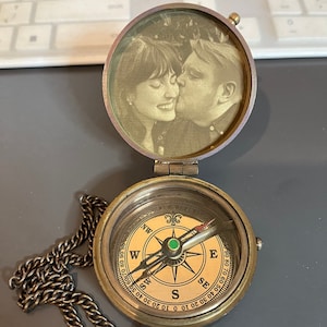Long Distance Relationship Gift, Valentine&#39;s Day Gift, Boyfriend Gift, 1 Year Anniversary Gift for Boyfriend, Birthday Gift Engraved Compass