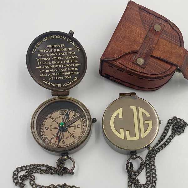 Christmas Gifts To My Son Compass, Gift for Grandson, Sentimental Gift for Boyfriend, Anniversary Gift to Husband, Working Compass with Case