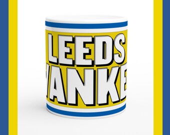 Taza de cerámica para aficionados del Leeds, regalo divertido de fútbol, 325 ml
