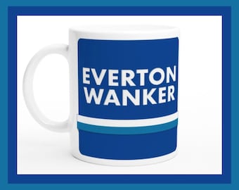 Keramische mok Everton Wanker, grapcadeau voetbalfan