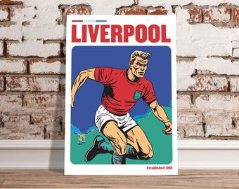 Póster del Liverpool FC: Ilustración de fútbol de estilo retro
