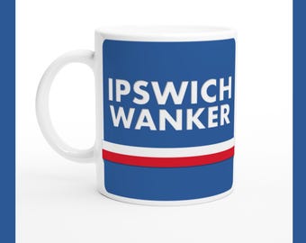 Taza divertida de aficionado del Ipswich, regalo de broma de fútbol
