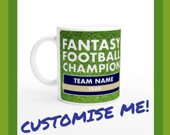 Taza personalizada de campeón de Fantasy Football: taza de cerámica de 325 ml.