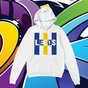 Leeds Stripe Hoodie - Unisex Pullover Hoodie - Soccer Football Fan Shirt - Man Woman Boy Girl