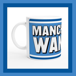 MANCHESTER WANKER CUP / Funny Manchester Wanker Mug / Joke Gift for Dad, Son, Mum or Daughter / Best Football Fan Present