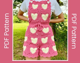 Crochet Heartalls (Square Bib Version) PDF Pattern
