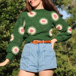 Secret Garden Sweater - Crochet PDF Patchwork Pullover Pattern
