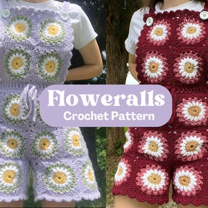 Crochet Floweralls PDF Pattern image 1