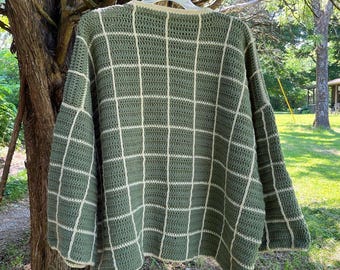 Off the Grid Sweater - Crochet PDF Size-Inclusive Pullover Pattern
