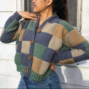 Cardigan Patchwork Patty - Modello PDF per maglione all'uncinetto