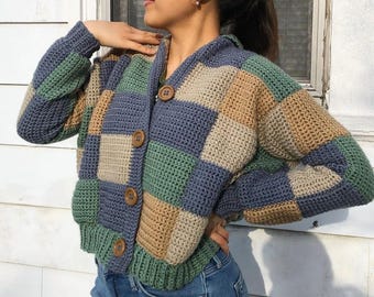 Patchwork Patty Cardigan - Crochet PDF Sweater Pattern