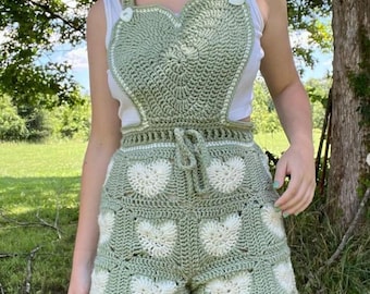 Heartalls (Heart Bib Version) - Crochet PDF Overalls Pattern